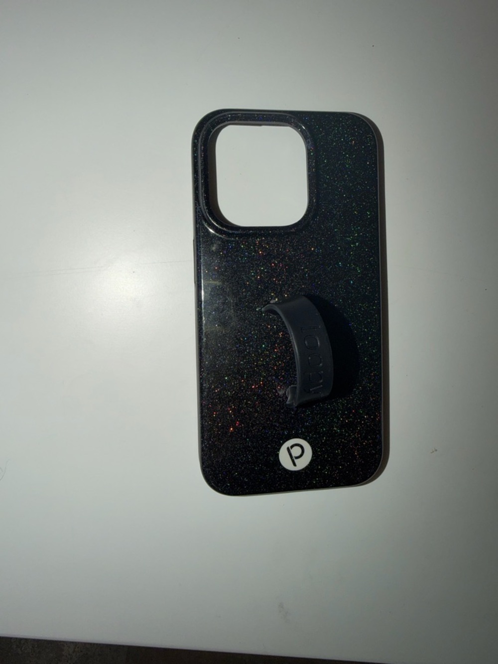 Loopy Case Black Glitter Phone Case with Loop Grip